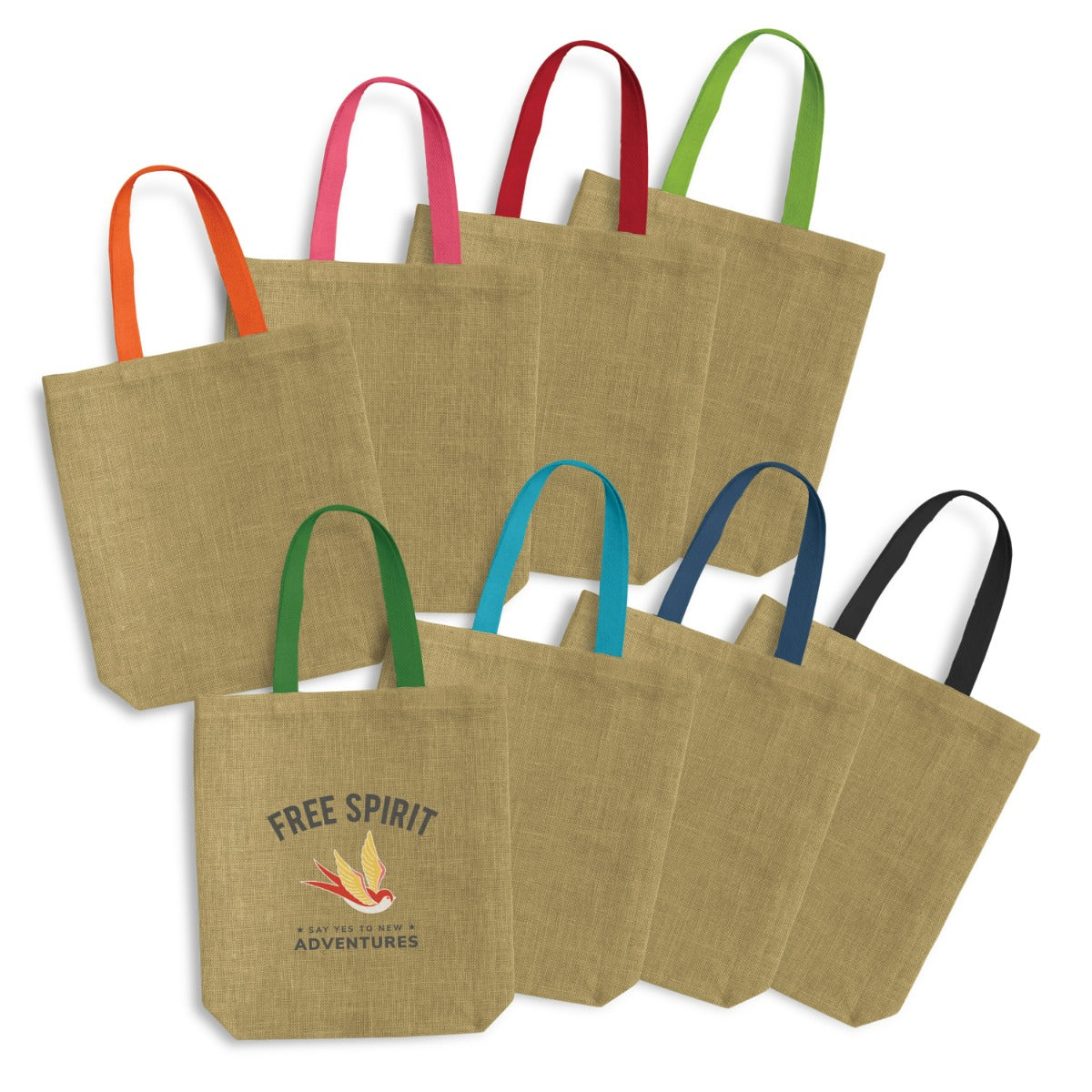 Trixie Jute Tote Bags - Coloured Handles