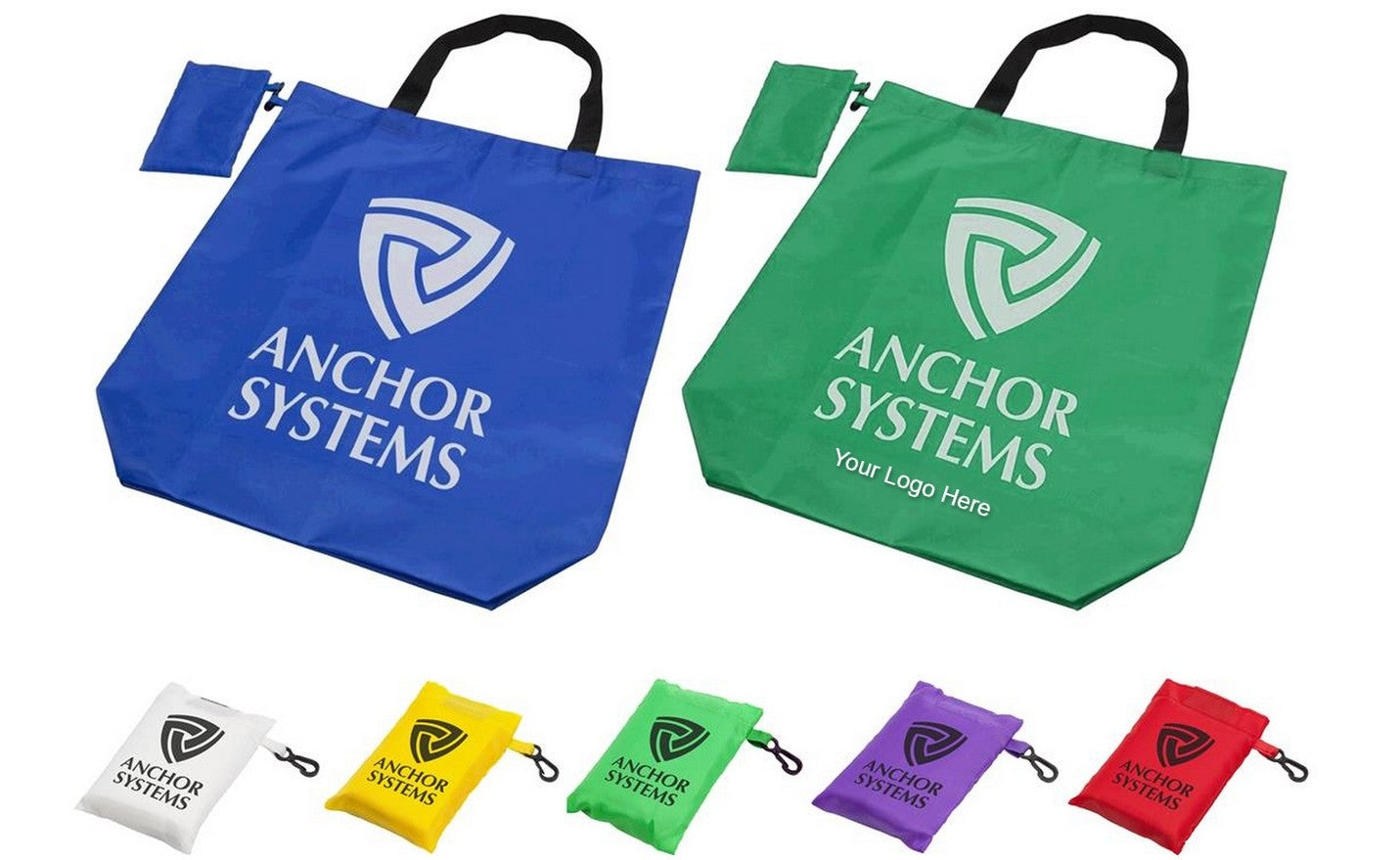 Foldaway Logo Branded Shopping Bags