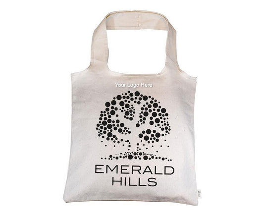 Logo Emblazoned Calico Shopping Totes