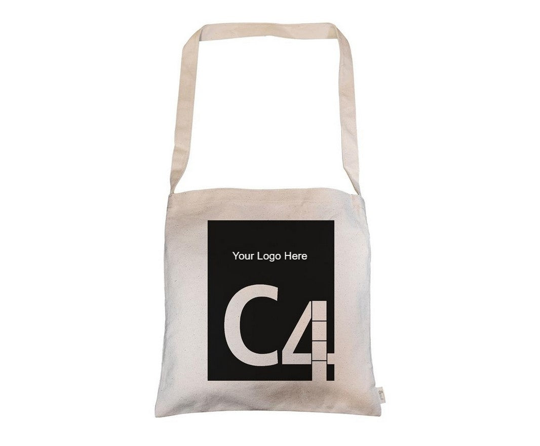 Long Handle Custom Printed Calico Shoppers