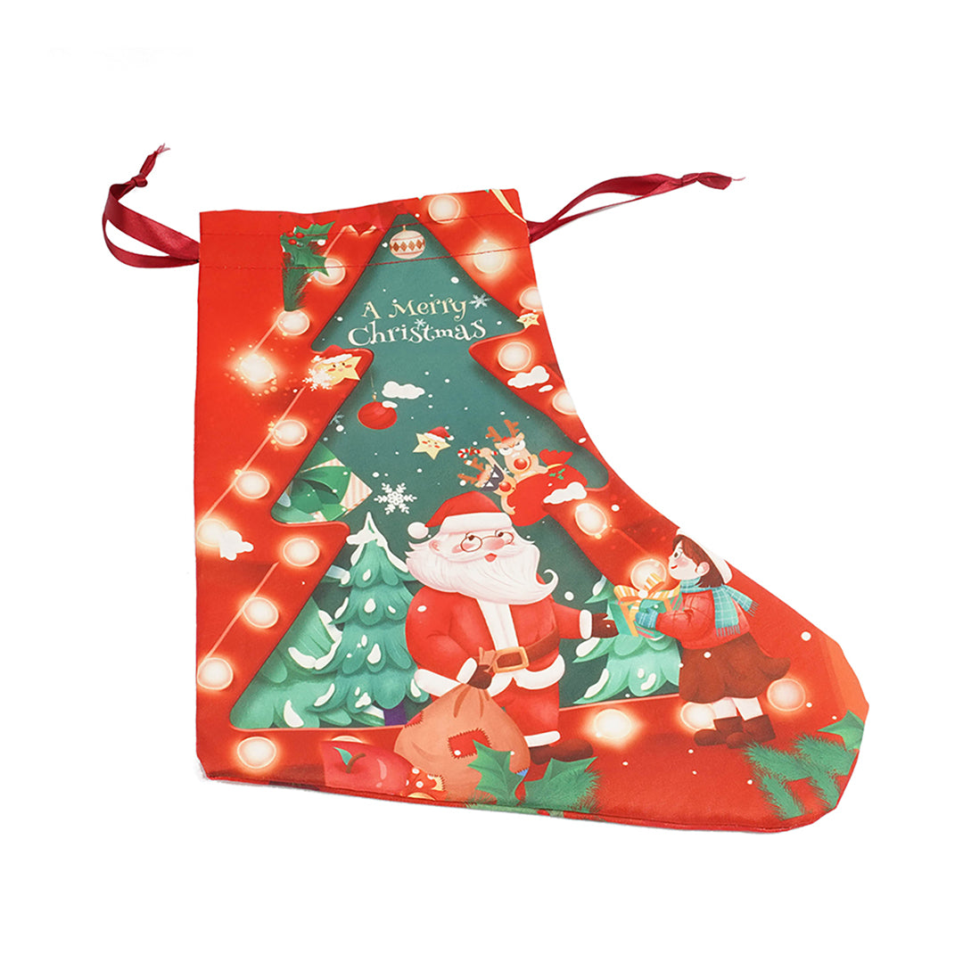 Santa Sock Cotton Gift Totes