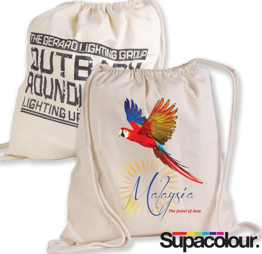 Custom Branded Drawstring Canvas Backpacks